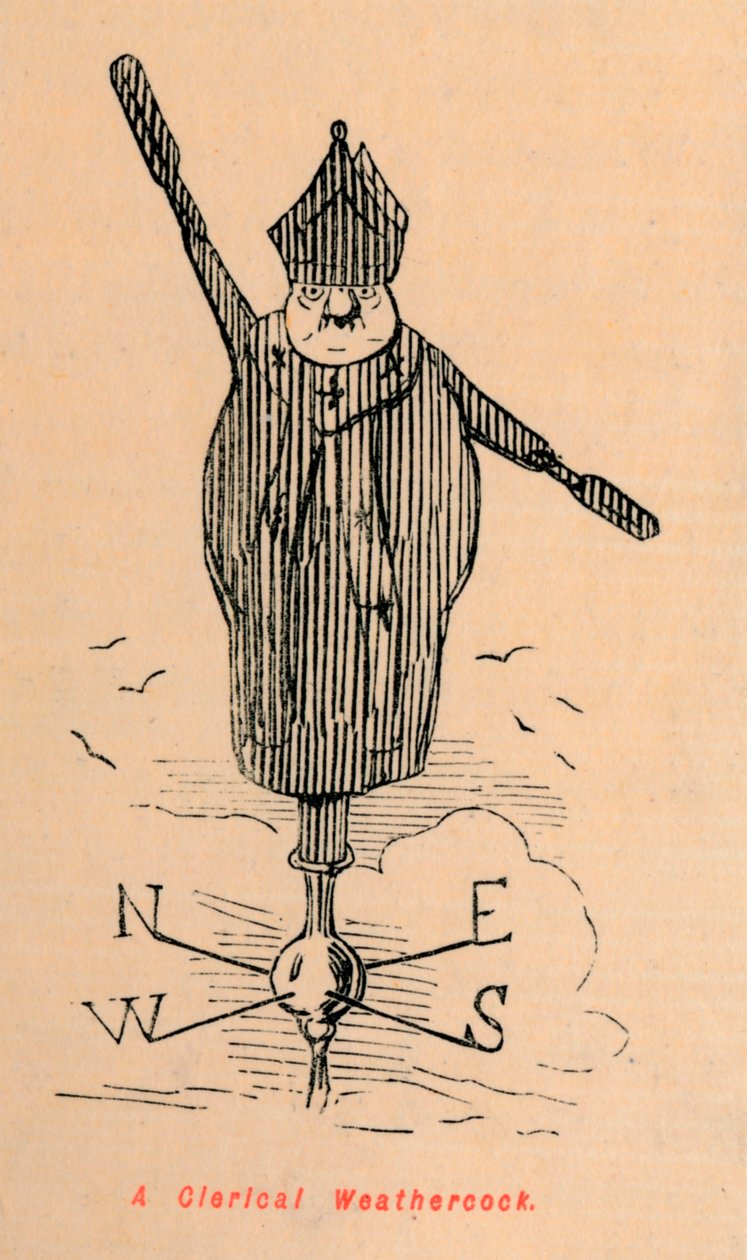 En gejstlig vejrhane, c1860, c1860 af John Leech