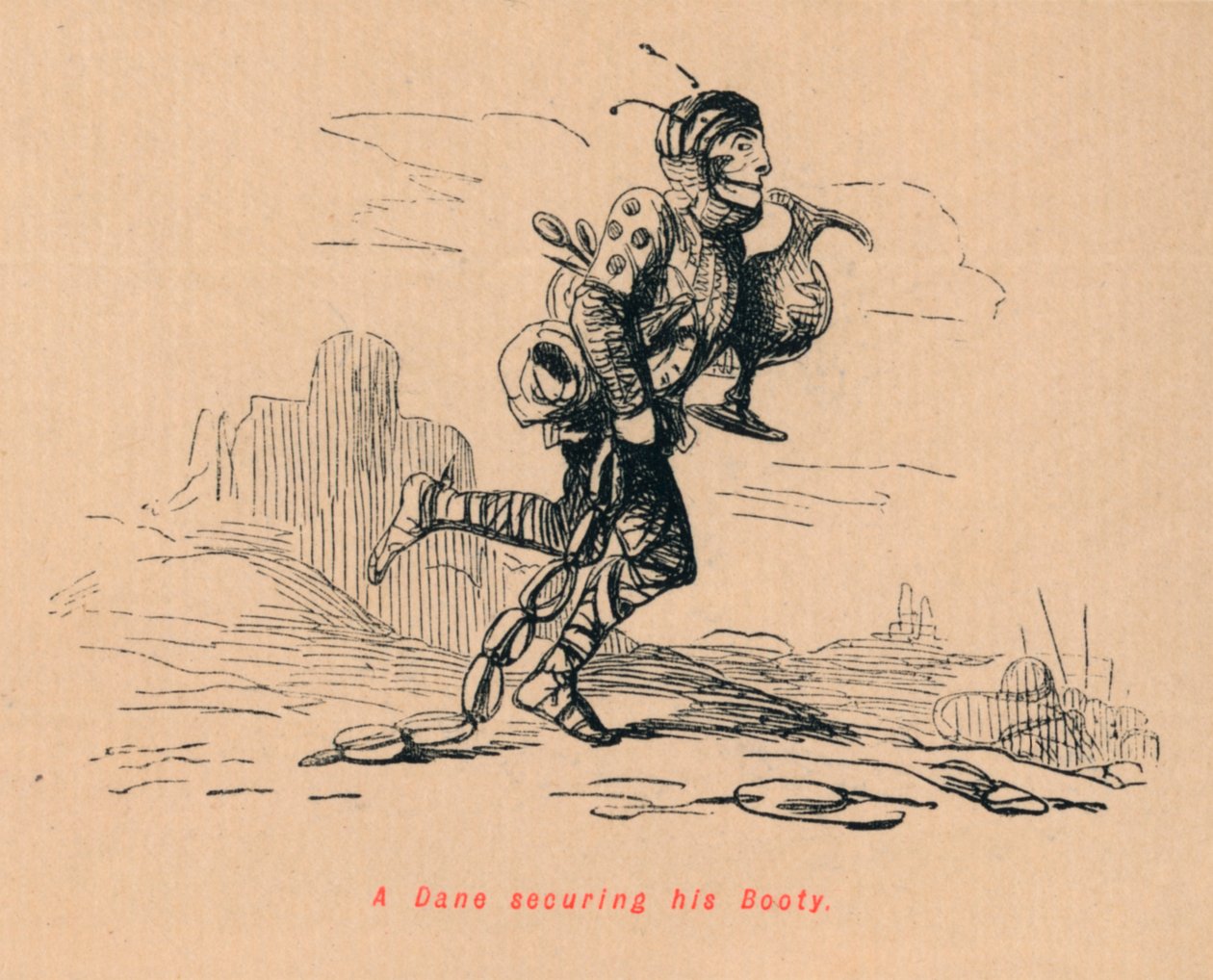 En dansker, der sikrer sit bytte, c1860, c1860 af John Leech