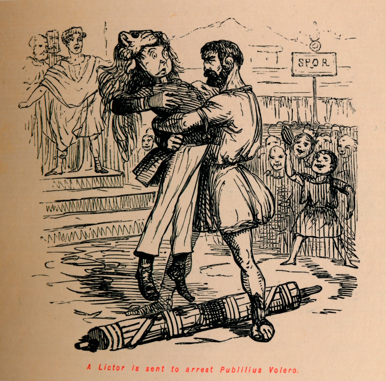En Lictor sendes for at arrestere Publilius Volero, 1852 af John Leech