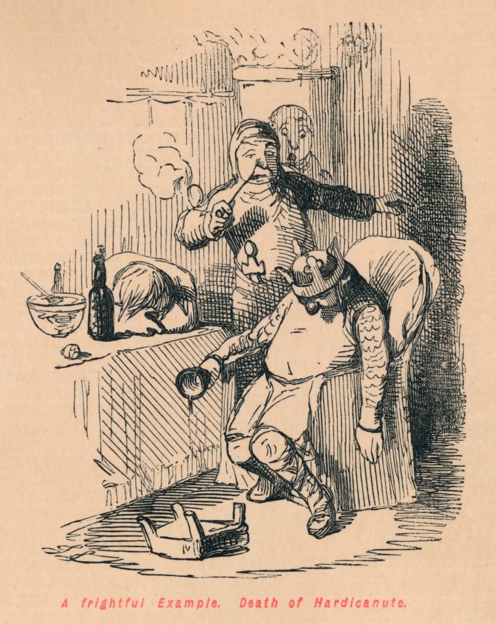 Et frygteligt eksempel. Hardicanutes død, c1860, c1860 af John Leech