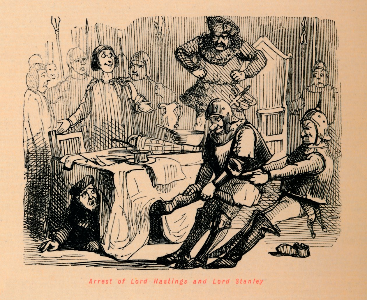 Arrestation af Lord Hastings og Lord Stanley, af John Leech