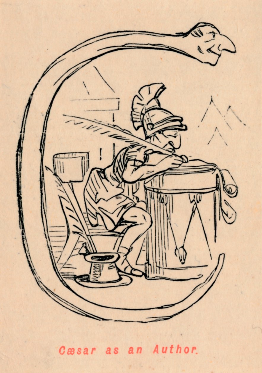 Cæsar som forfatter, 1852 af John Leech