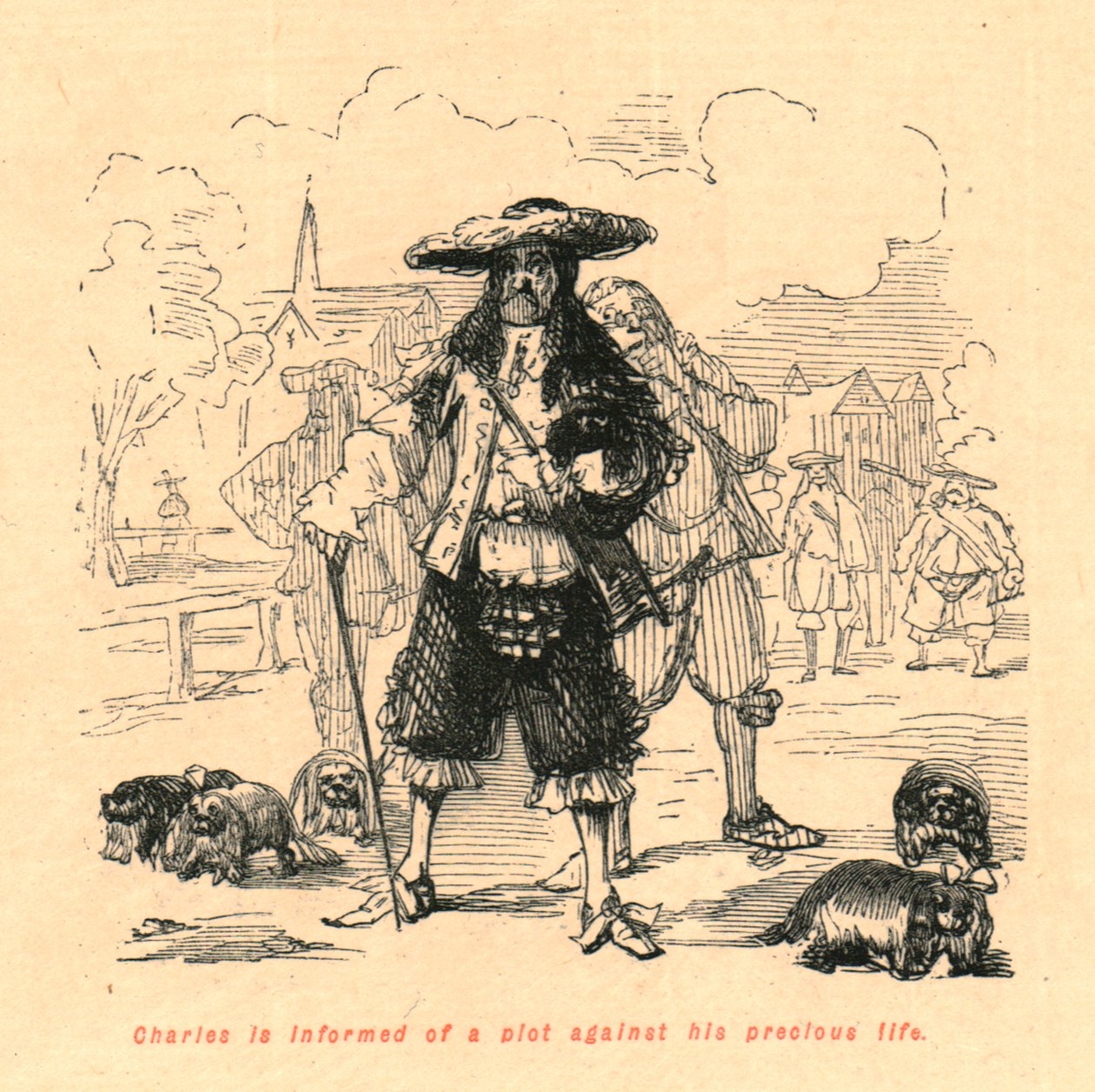 Charles bliver informeret om et plot mod hans dyrebare liv, 1897. af John Leech