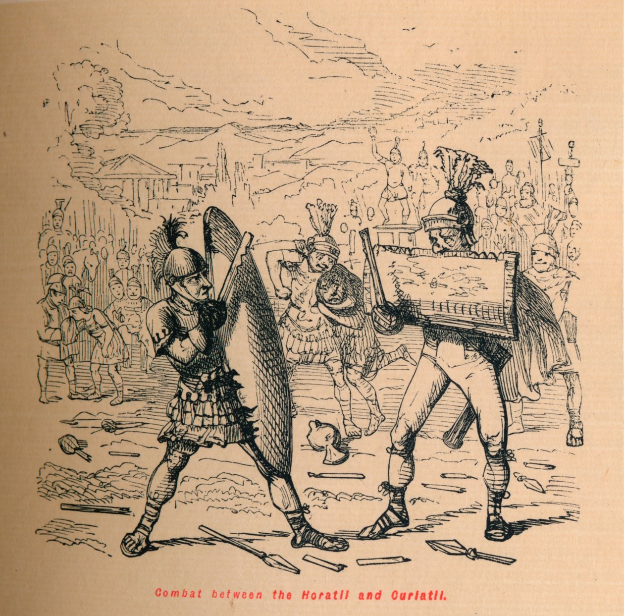 Kamp mellem Horatii og Curiatii, 1852 af John Leech