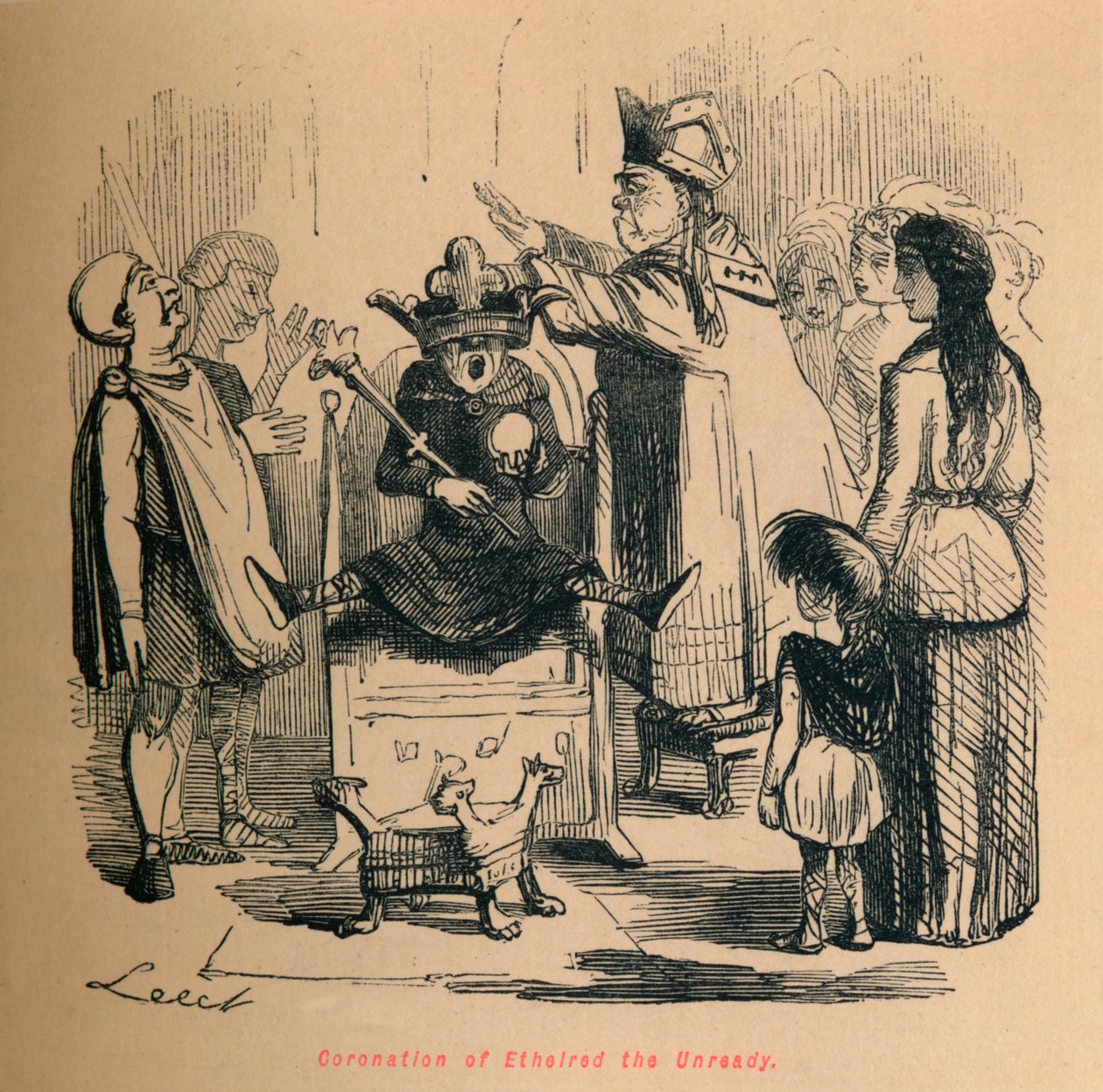 Kroning af Ethelred den Ufærdige, c1860, c1860 af John Leech