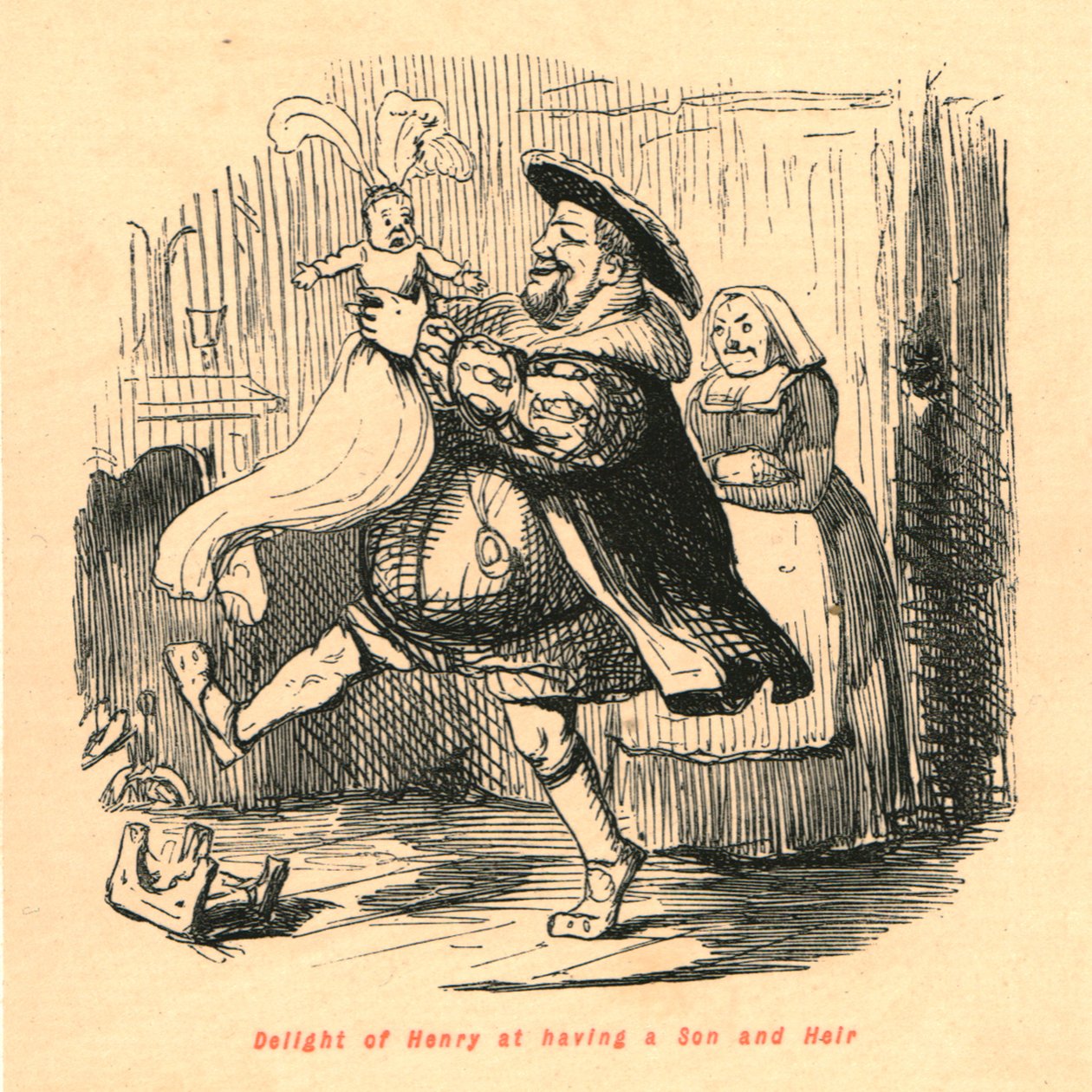 Henrys glæde over at have en søn og arving, 1897. af John Leech