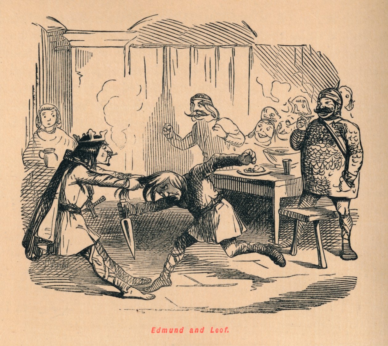 Edmund og Leof, c1860, c1860 af John Leech