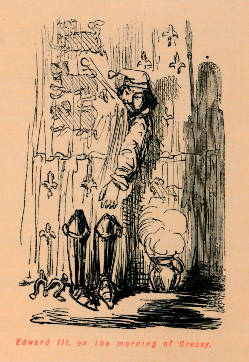 Edward III om morgenen Cressy, c1860, c1860 af John Leech