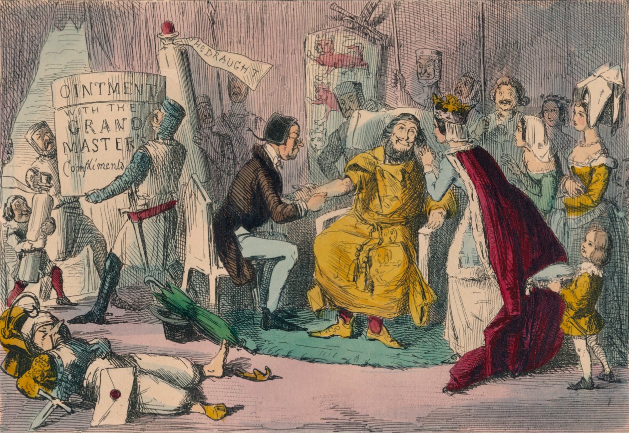 Edwards Arm i hænderne på sine medicinske rådgivere, 1850 af John Leech