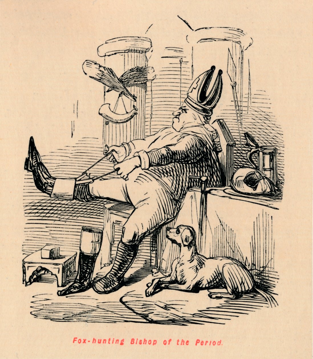 Rævejagtbiskop af perioden, c1860, c1860 af John Leech