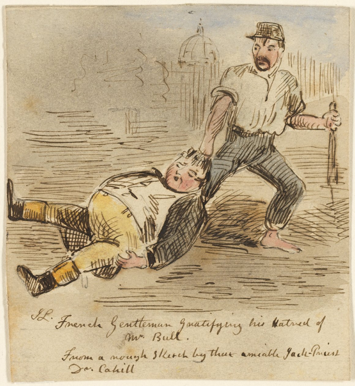 Fransk Gentleman, der tilfredsstiller sit had til hr. Bull af John Leech
