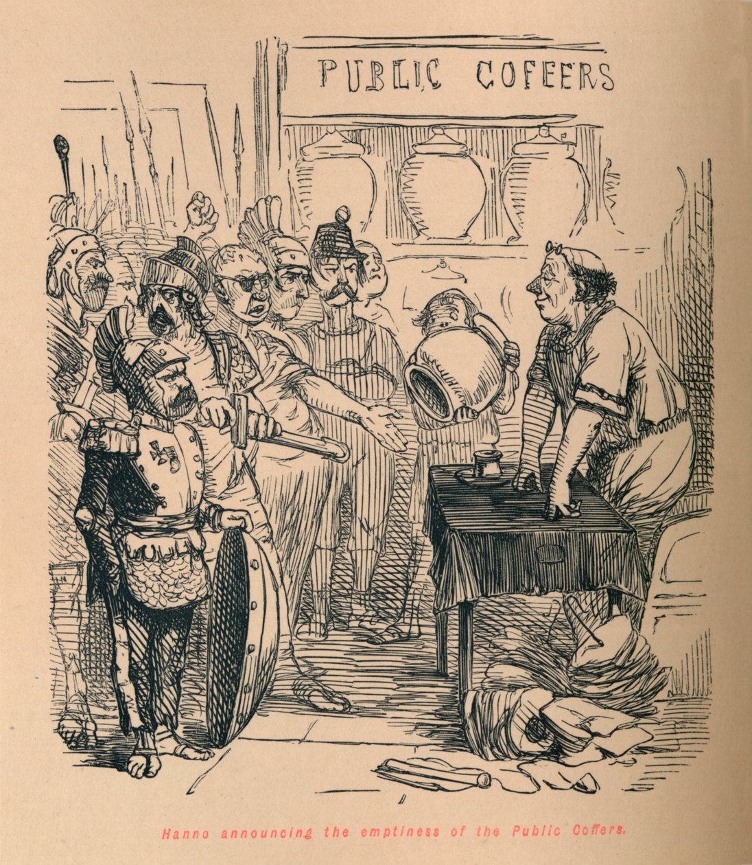 Hanno annoncerer tomheden af de offentlige kasser, 1852 af John Leech