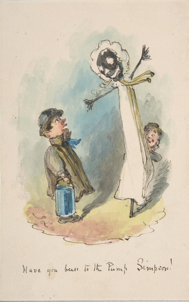 Har du været i pumpen, Simpson, 1837-64. af John Leech