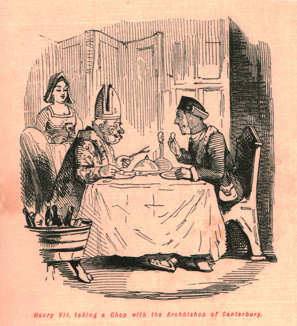 Henry VII tager en kotelet med ærkebiskoppen af Canterbury, 1897. af John Leech