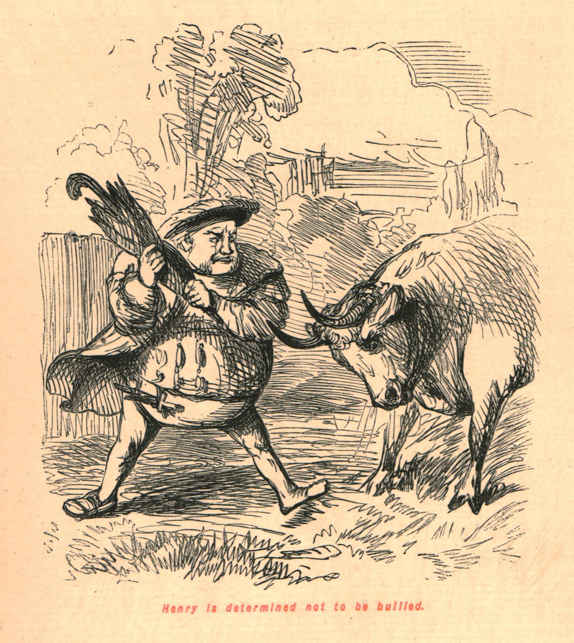 Henry er fast besluttet på ikke at blive mobbet, 1897. af John Leech