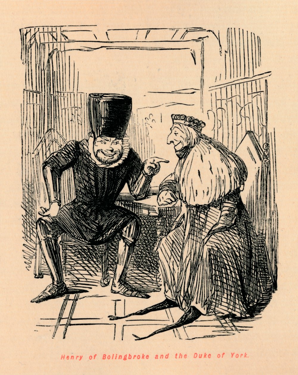 Henrik af Bolingbroke og hertugen af York, c1860, c1860 af John Leech