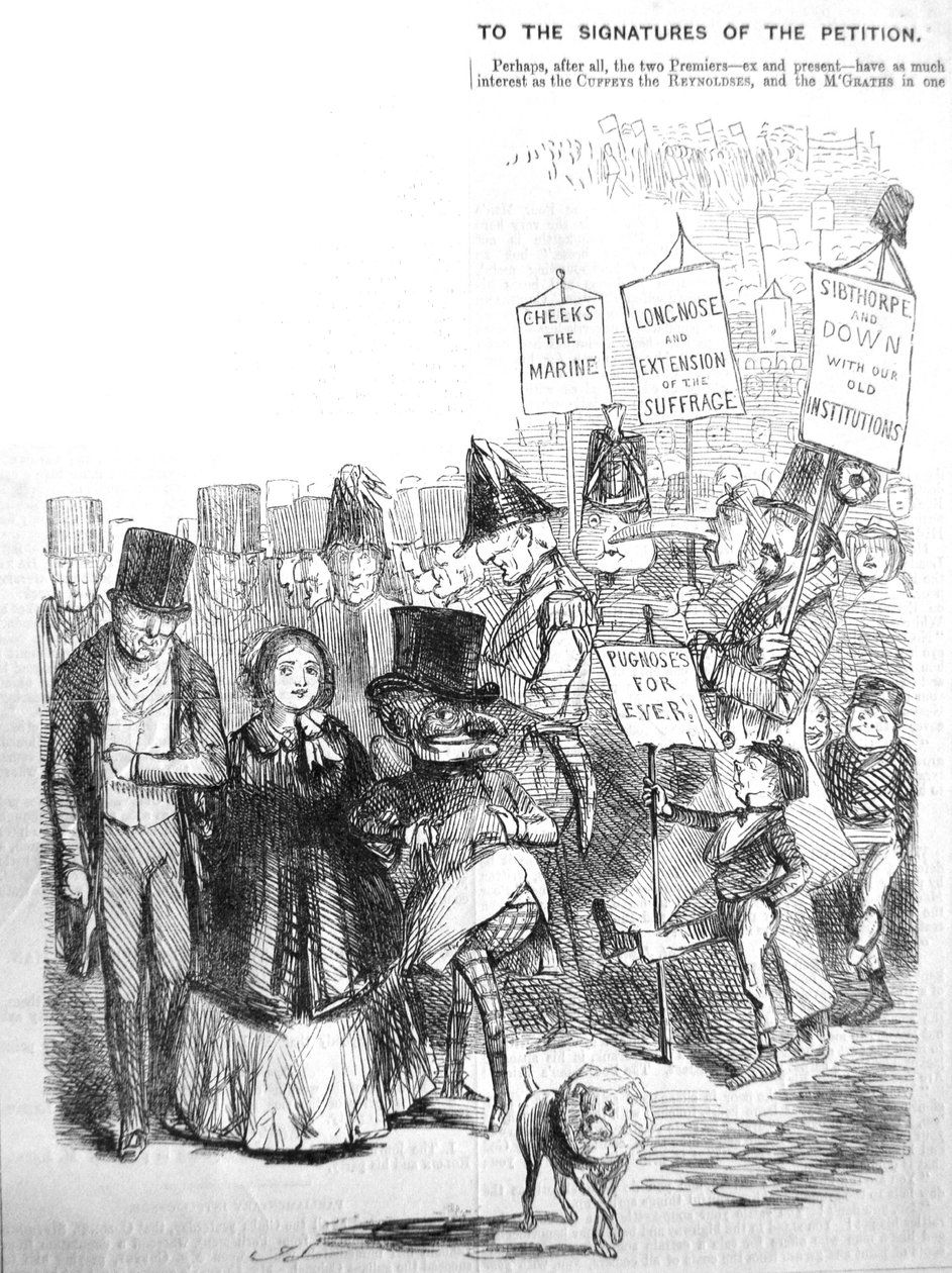 Hvordan chartistoptoget kunne have set ud, 1848 af John Leech