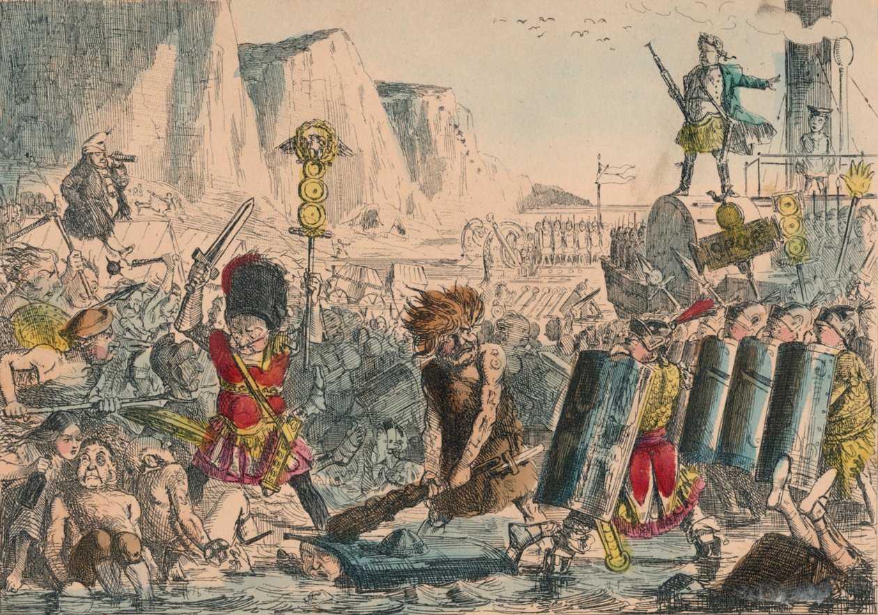 Julius Cæsars landgang, 1850 af John Leech