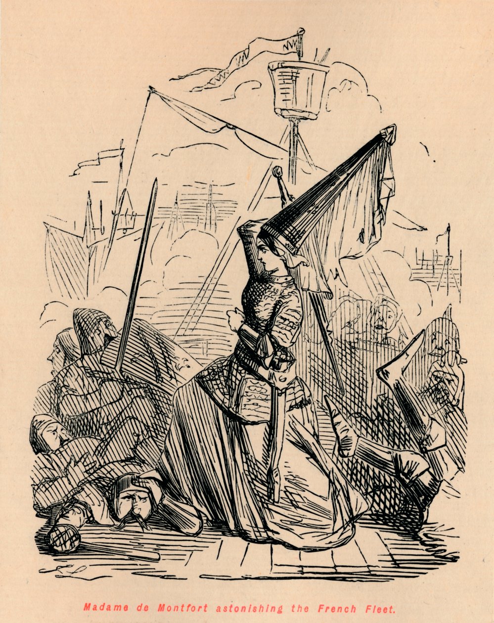 Madame de Montfort forbløffede den franske flåde, c1860, c1860 af John Leech