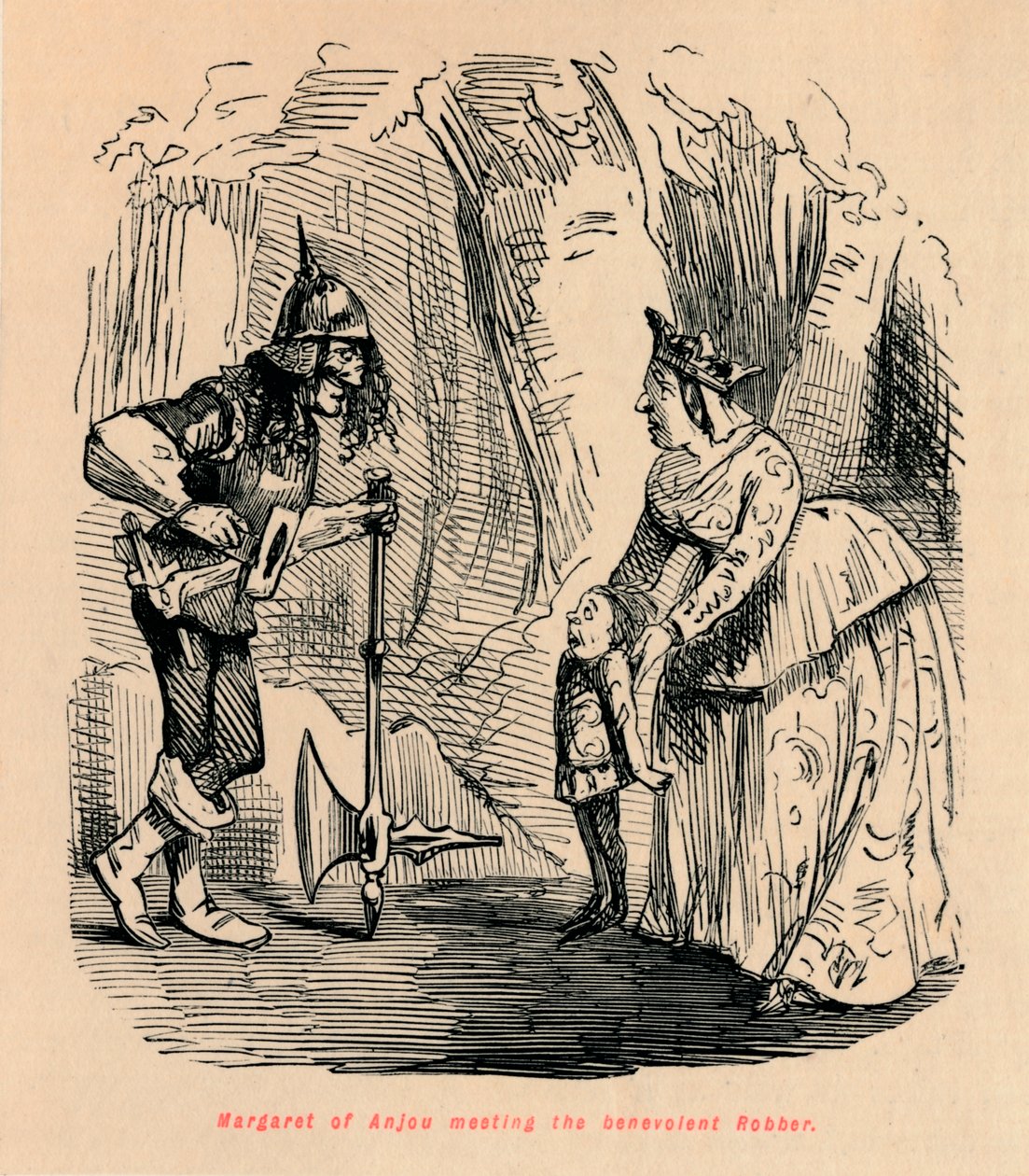 Margaret af Anjou møder den velvillige røver, af John Leech