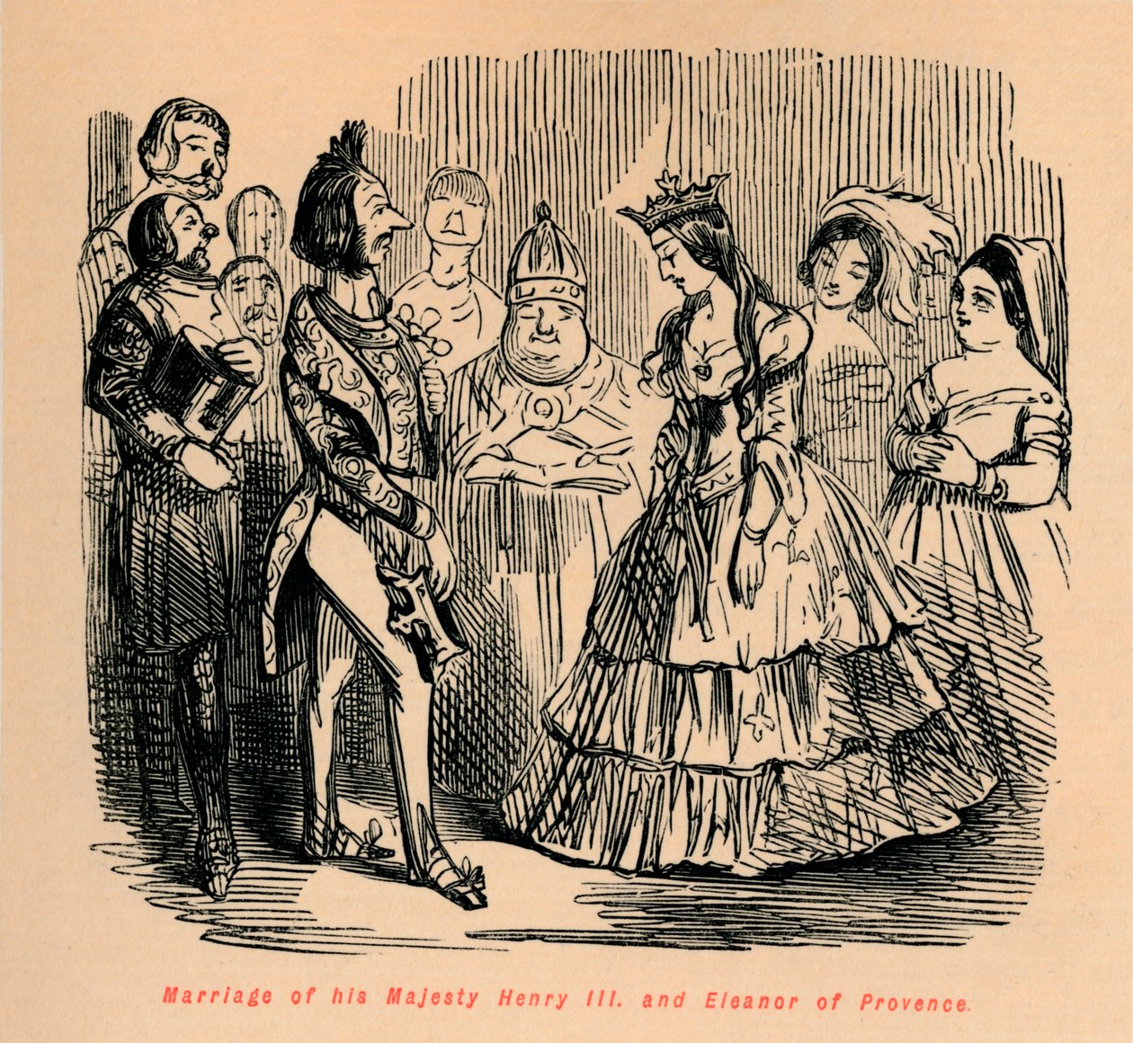 Ægteskab mellem hans Majestæt Henrik III og Eleanor af Provence, c1860, c186 af John Leech