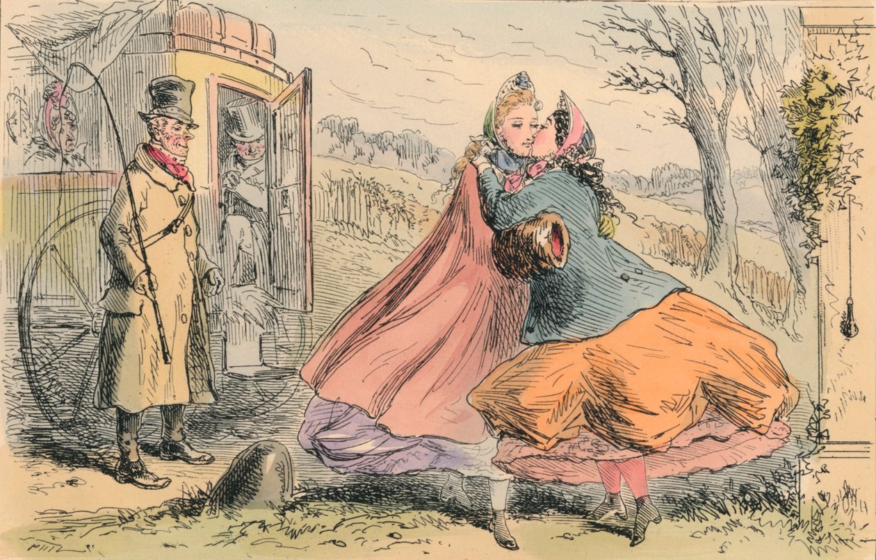 Miss Shannons ankomst til Baldon Hall, 1855. af John Leech
