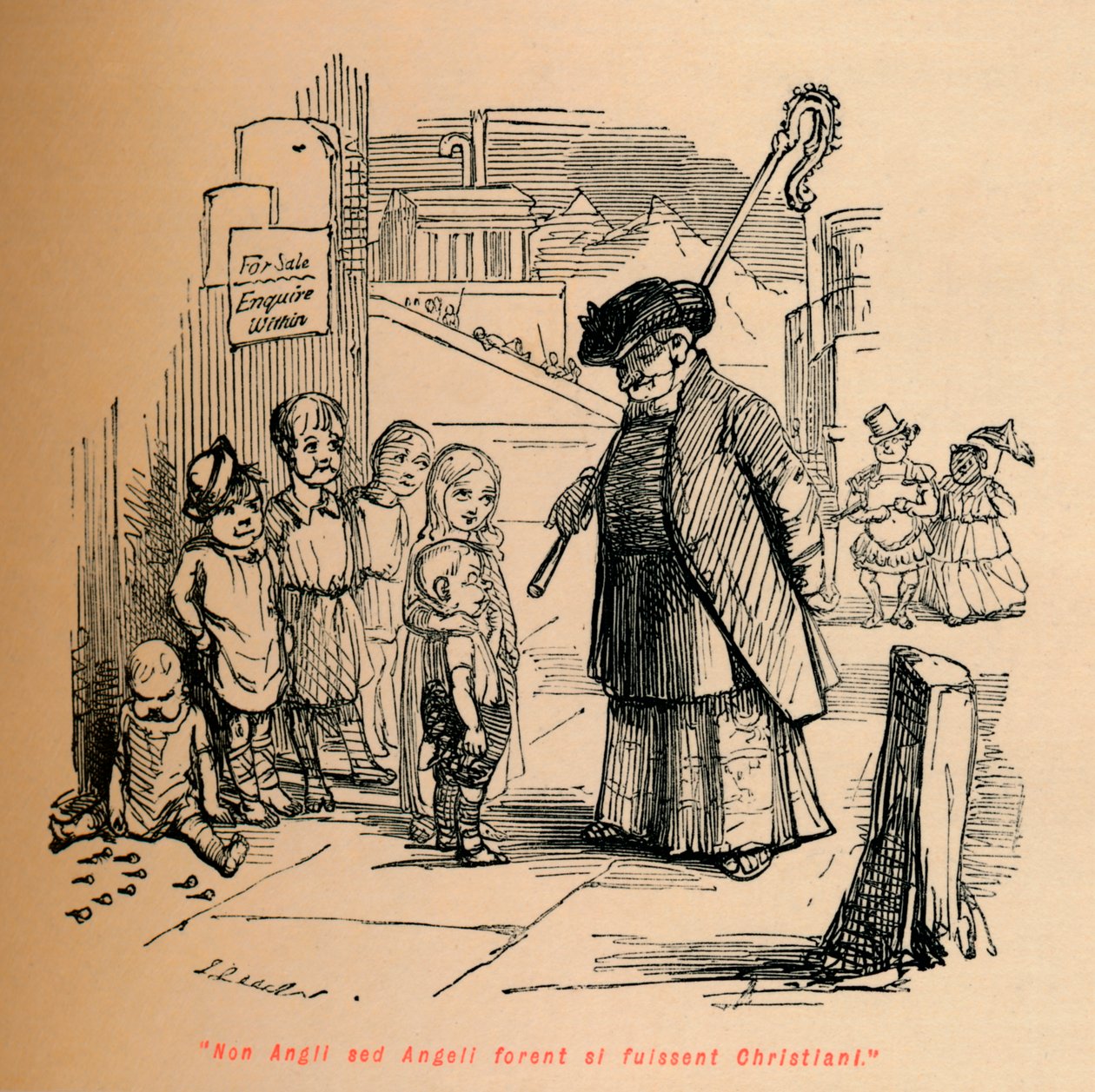 De ville ikke være englændere, men ville være engle, hvis de havde været kristne, c1860, c1860 af John Leech