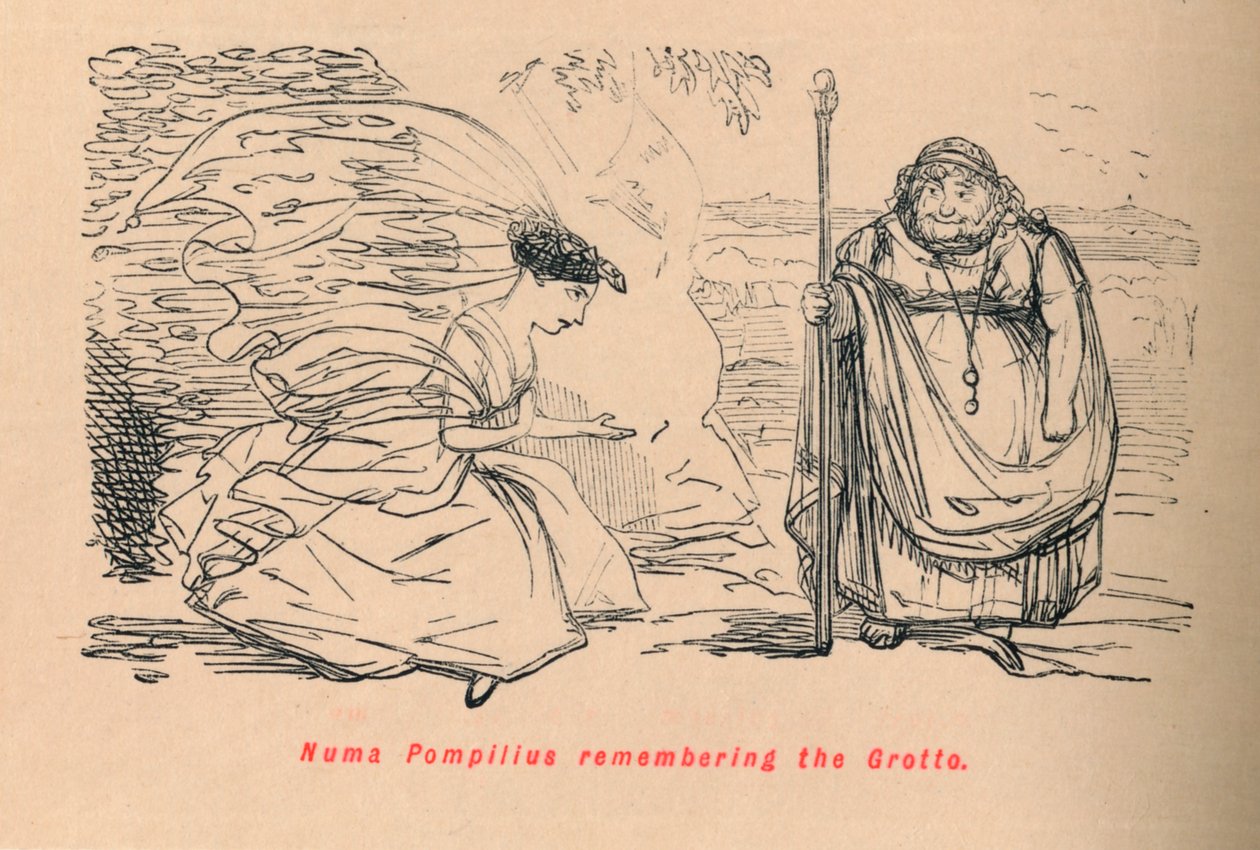 Numa Pompilius mindes grotten, 1852 af John Leech