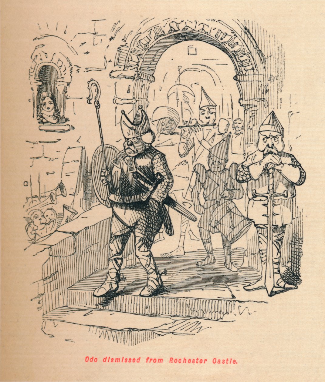 Odo afskediget fra Rochester Castle, c1860, c1860 af John Leech