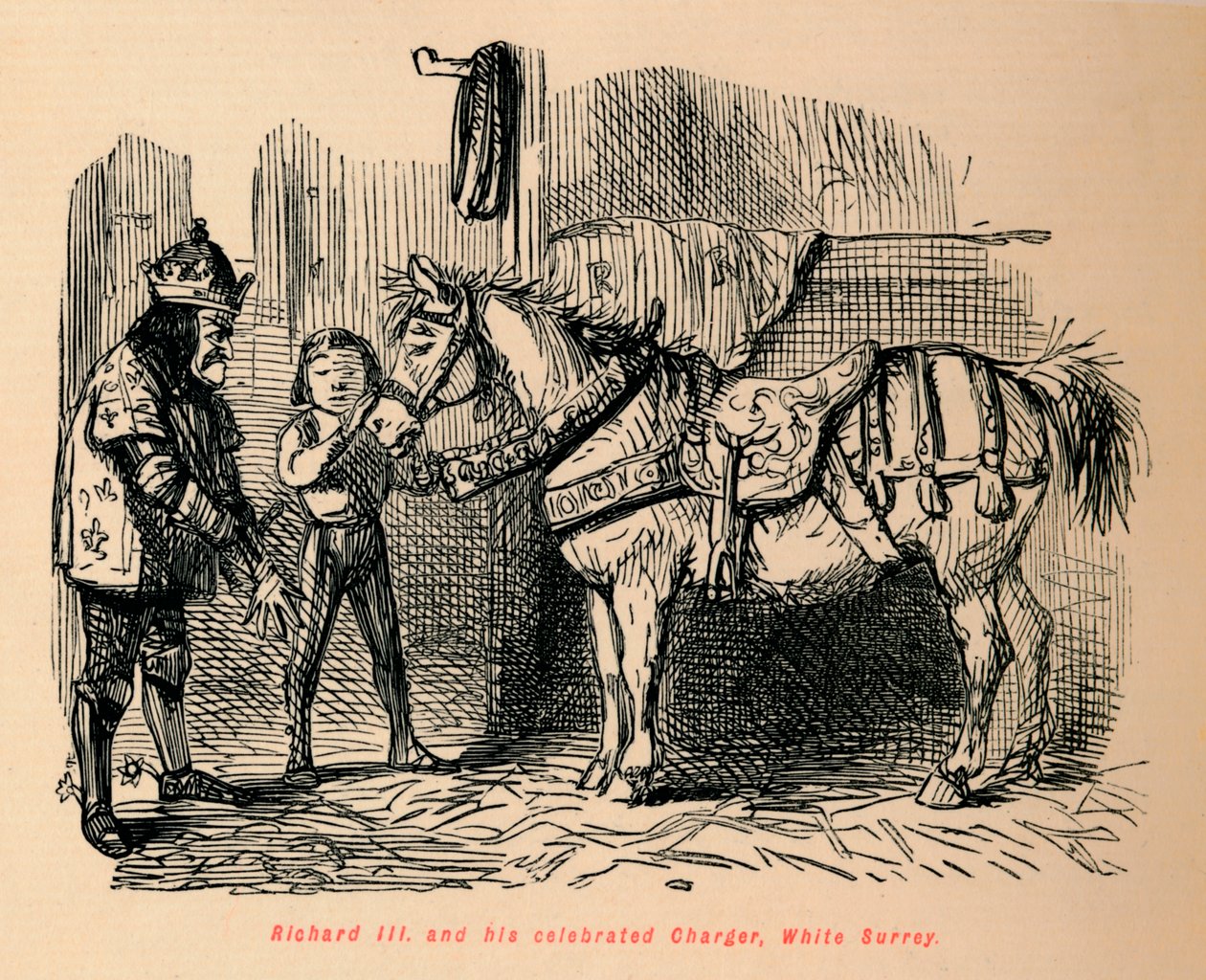 Richard III. og hans berømte oplader, White Surrey, af John Leech