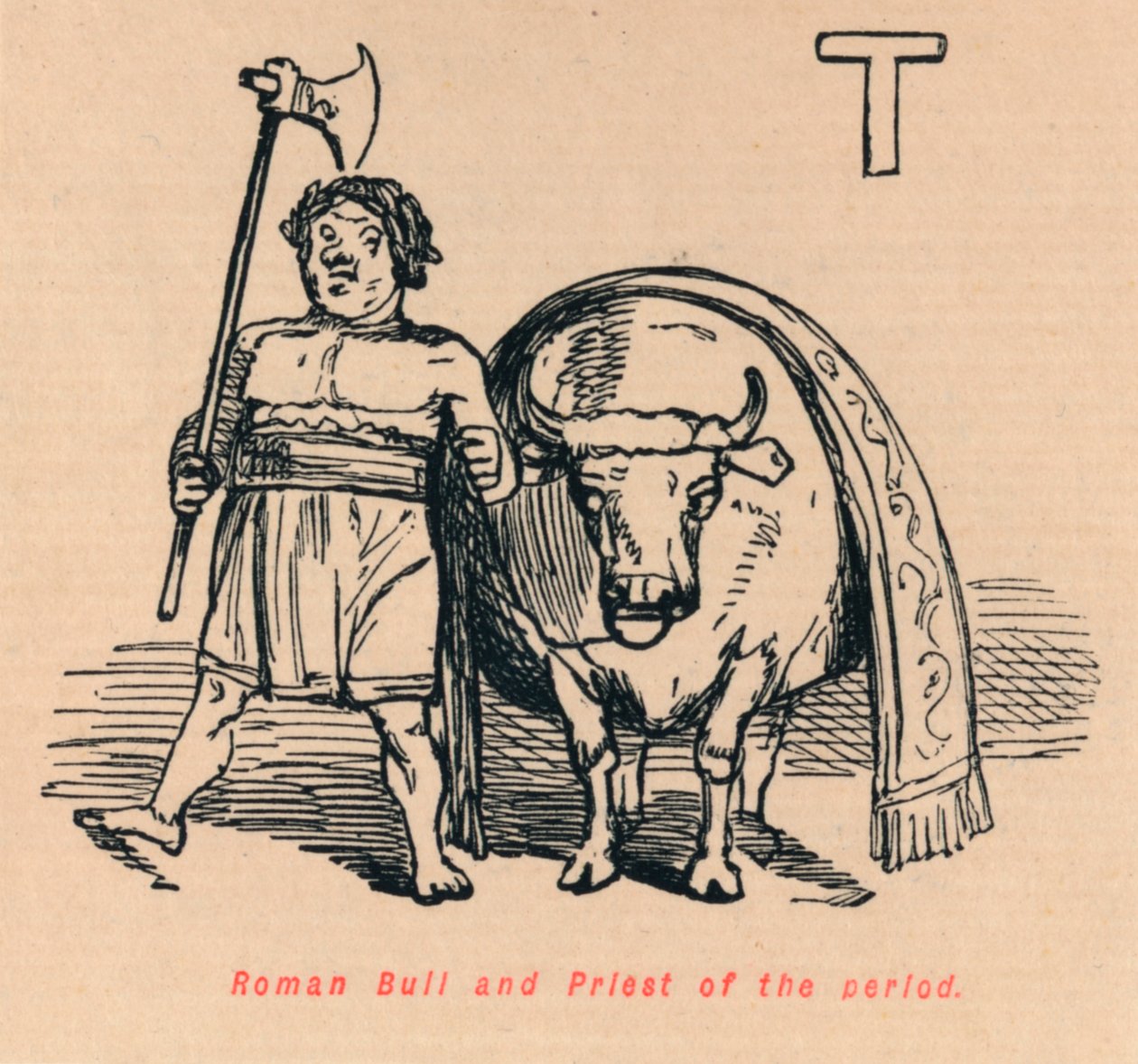 Romersk tyr og præst i perioden, 1852 af John Leech