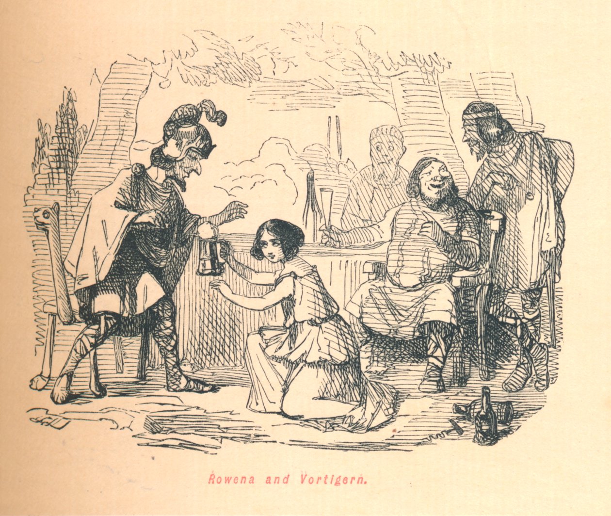 Rowena og Vortigern, c1860, c1860. af John Leech