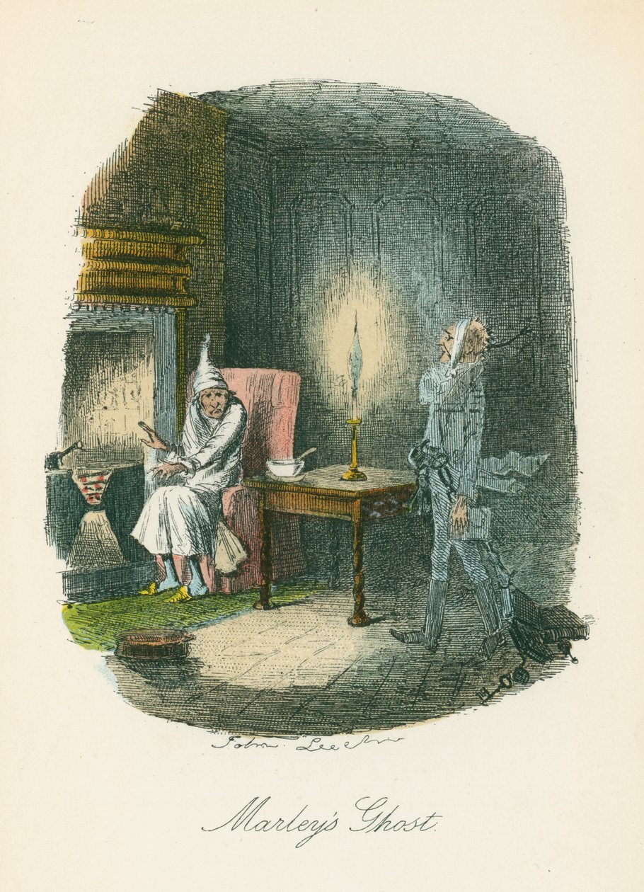 Scene fra A Christmas Carol af Charles Dickens, 1843 af John Leech