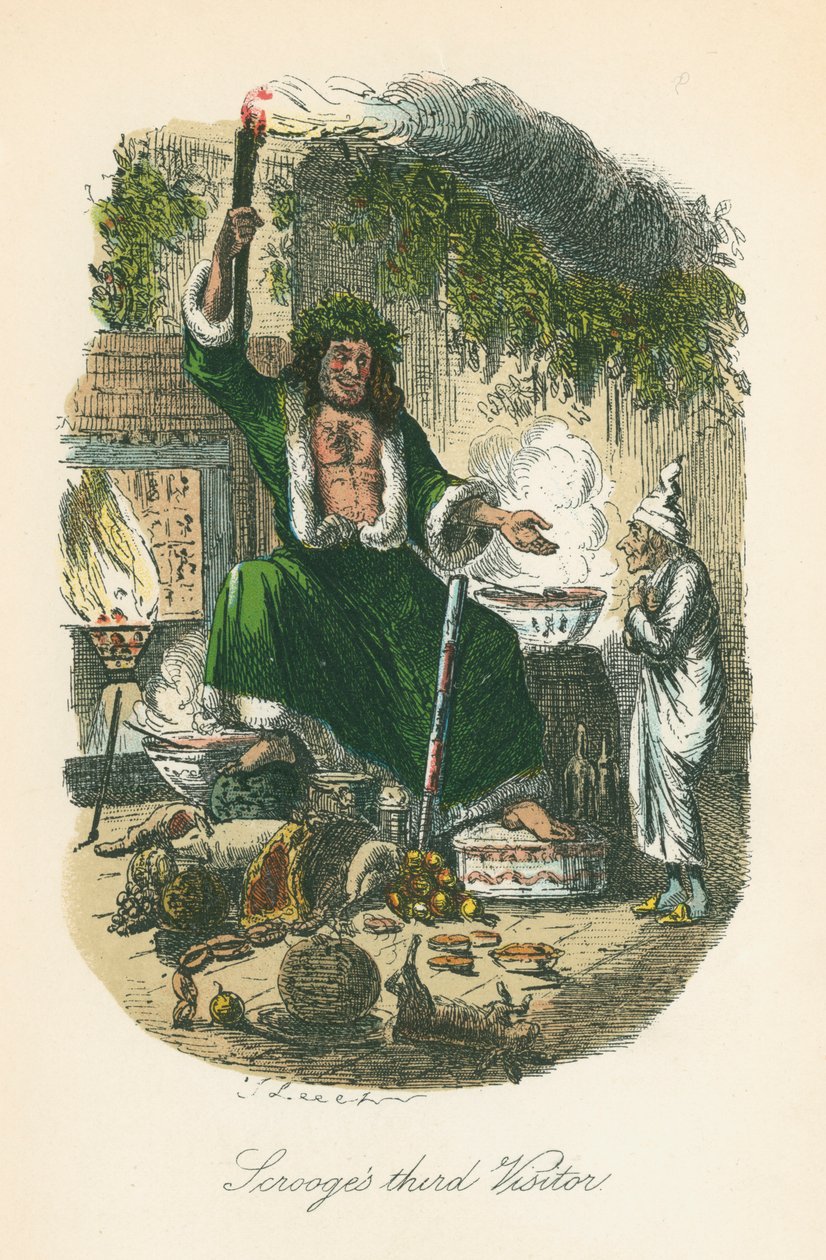 Scene fra A Christmas Carol af Charles Dickens, 1843 af John Leech