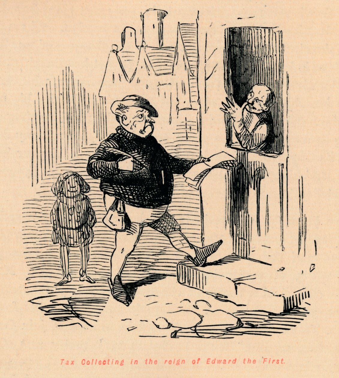 Skatteopkrævning under Edward den Førstes regeringstid, c1860, c1860 af John Leech
