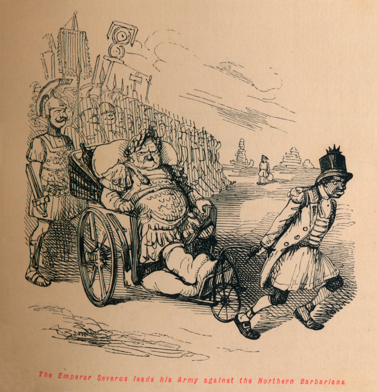 Kejser Severus leder sin hær mod de nordlige barbarer, c1860, c1860 af John Leech