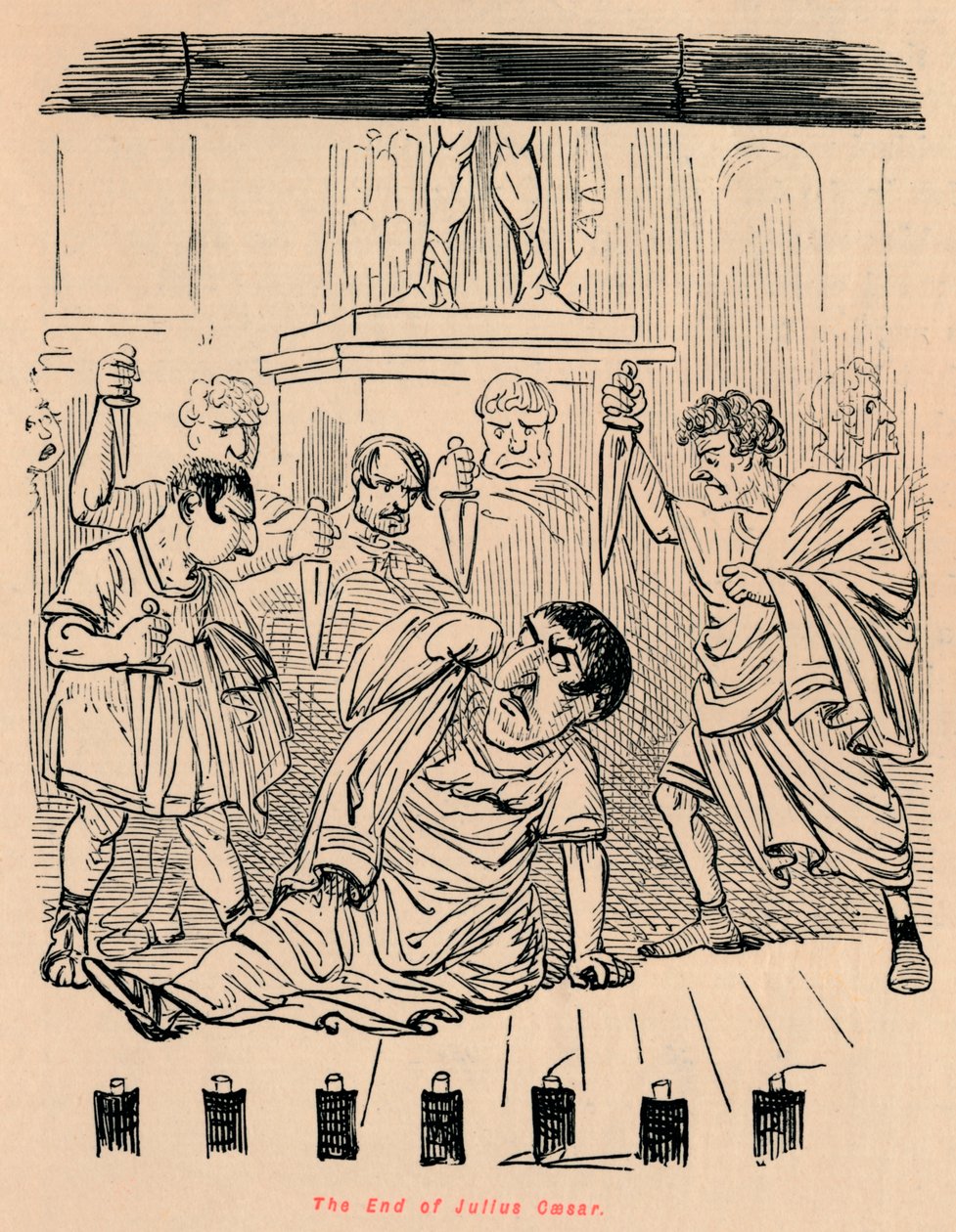 Slutningen af Julius Cæsar, 1852 af John Leech