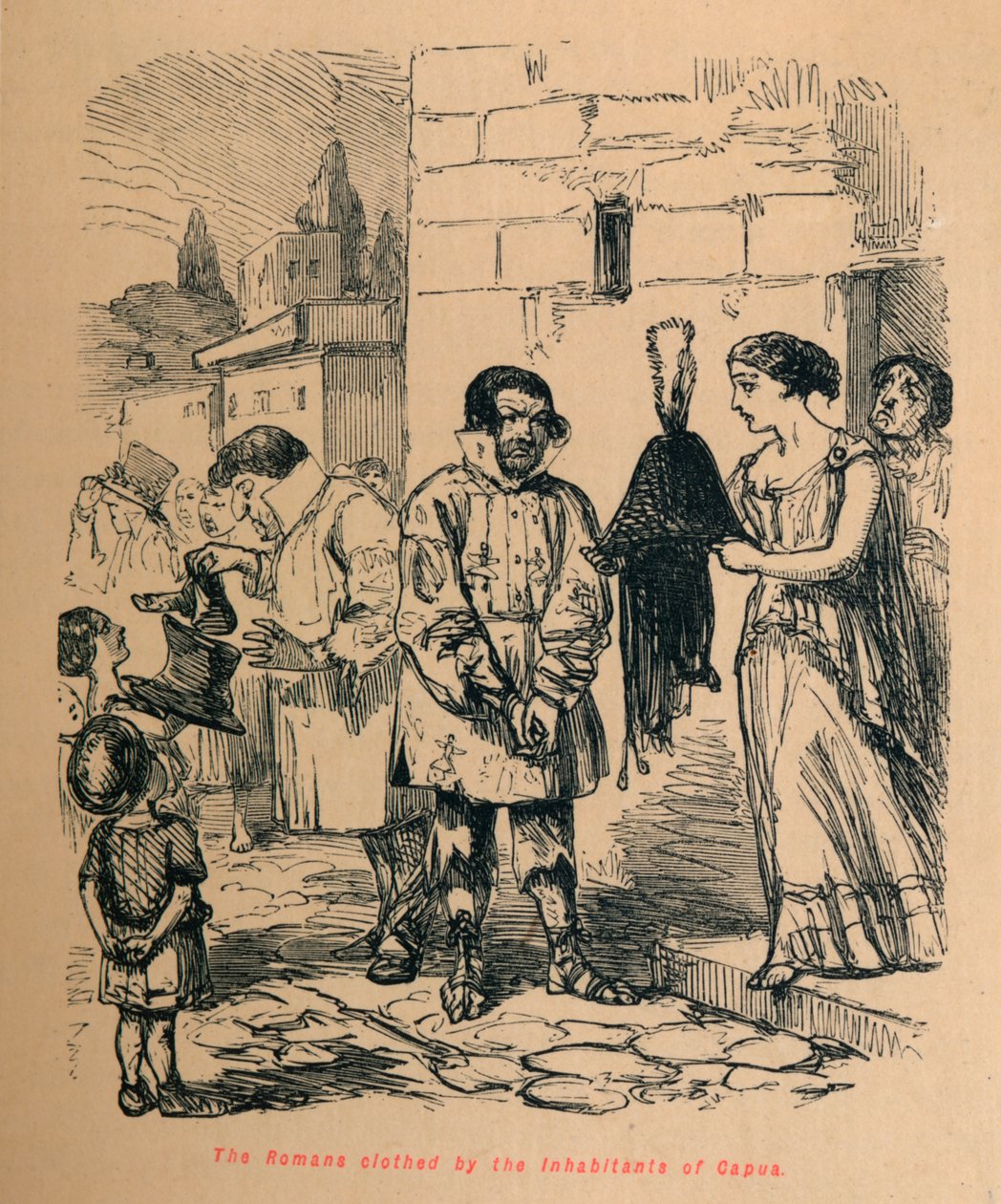 Romerne klædt af indbyggerne i Capua, 1852 af John Leech