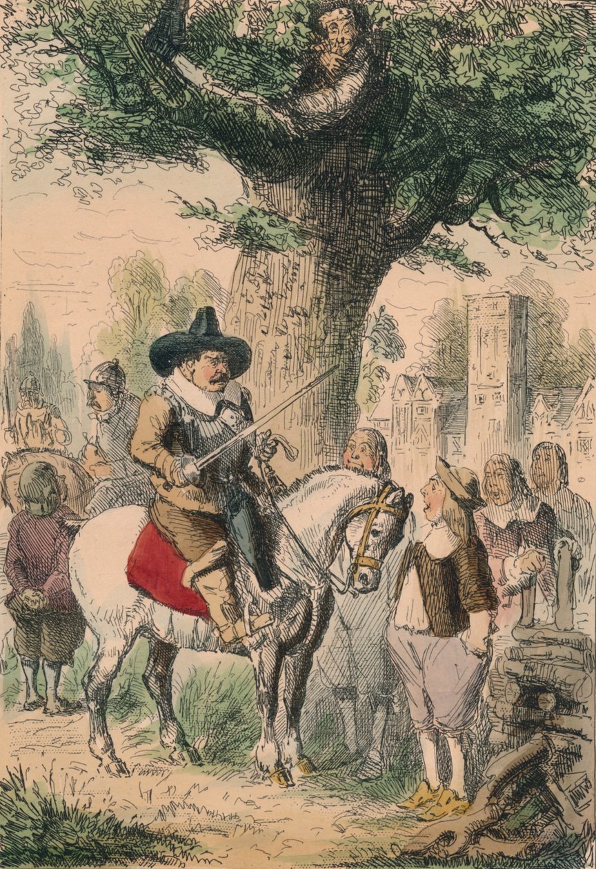 Royal Oak, Penderell-familien aner ikke, hvor Charles er!!!, 1850 af John Leech