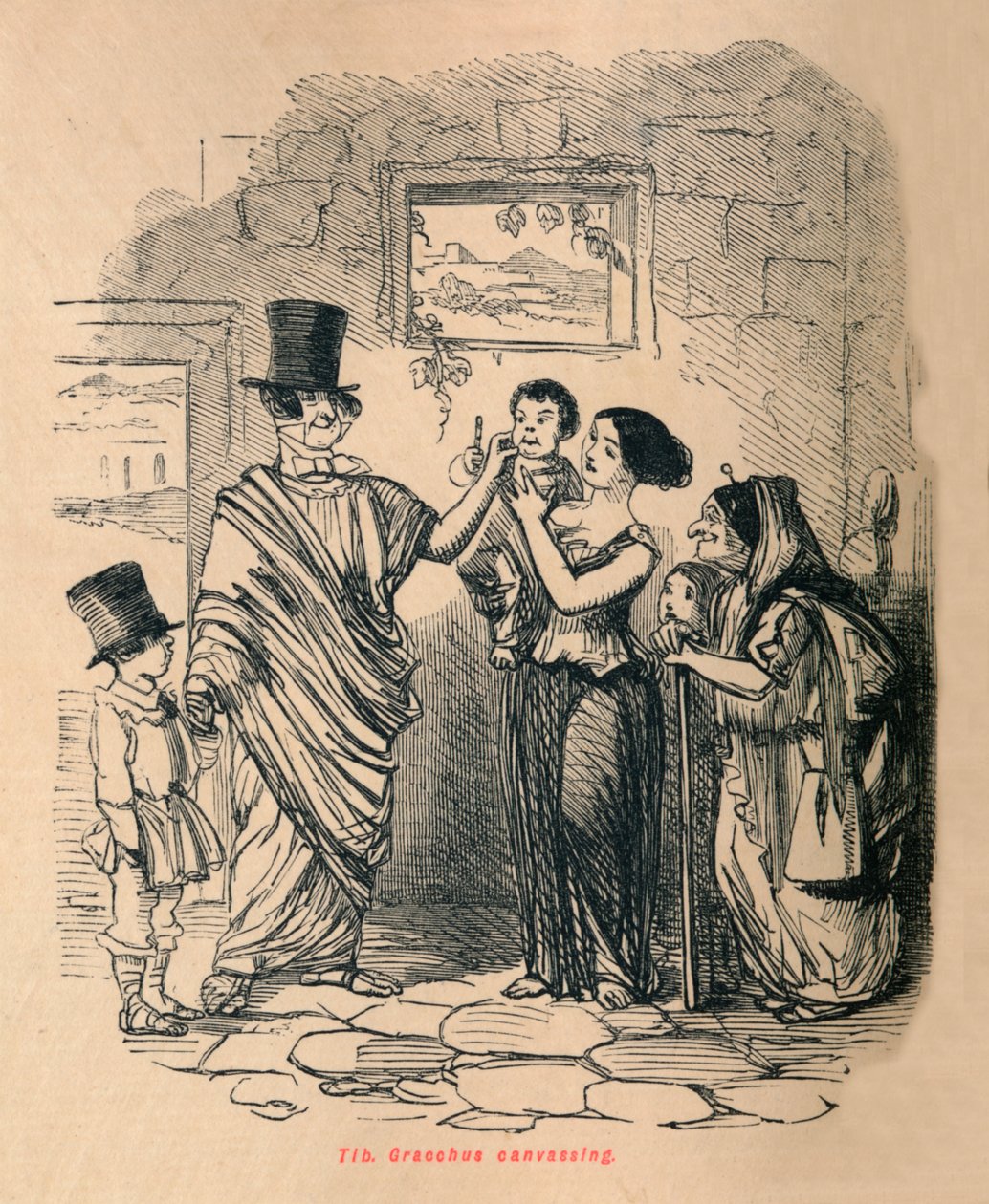 Tib Gracchus canvassing, 1852 af John Leech