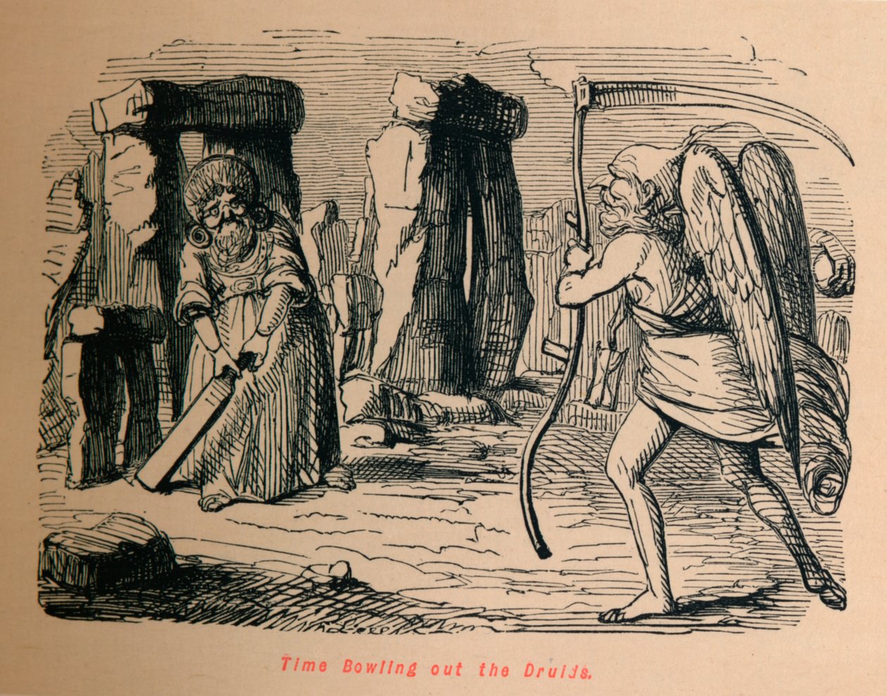 Time Bowling out the Druids, c1860, 1860 af John Leech