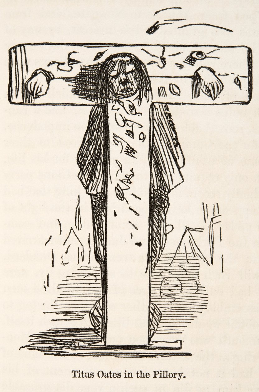 Titus Oates in the Pillar, fra The Comic History of England, pub. 1864 af John Leech