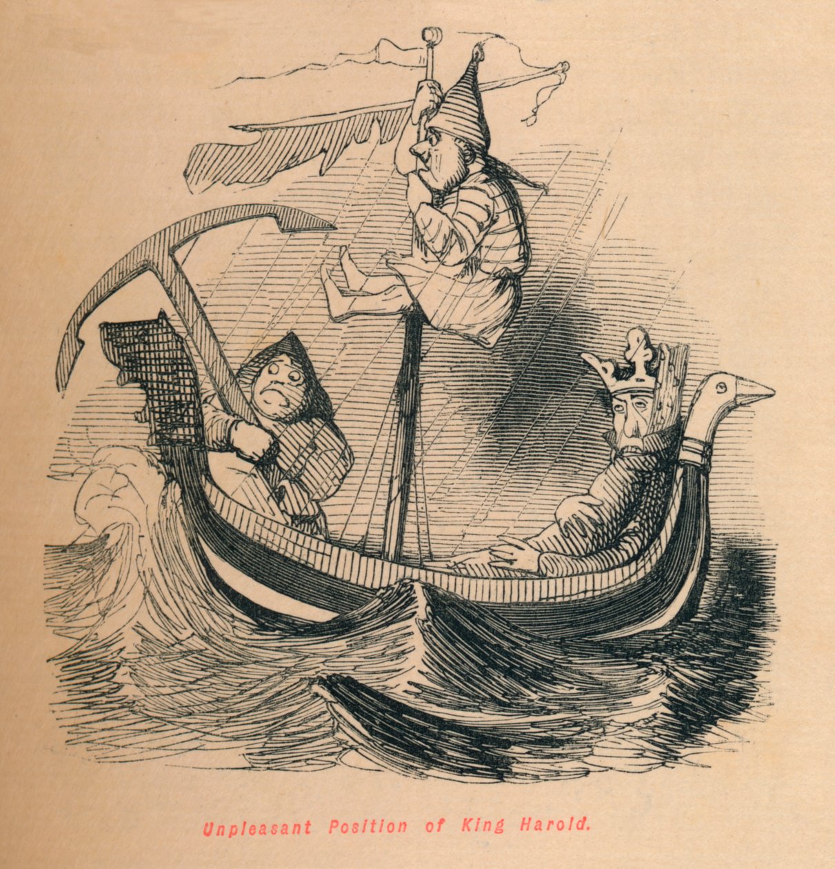 Ubehagelig stilling af kong Harold, c1860, c1860 af John Leech