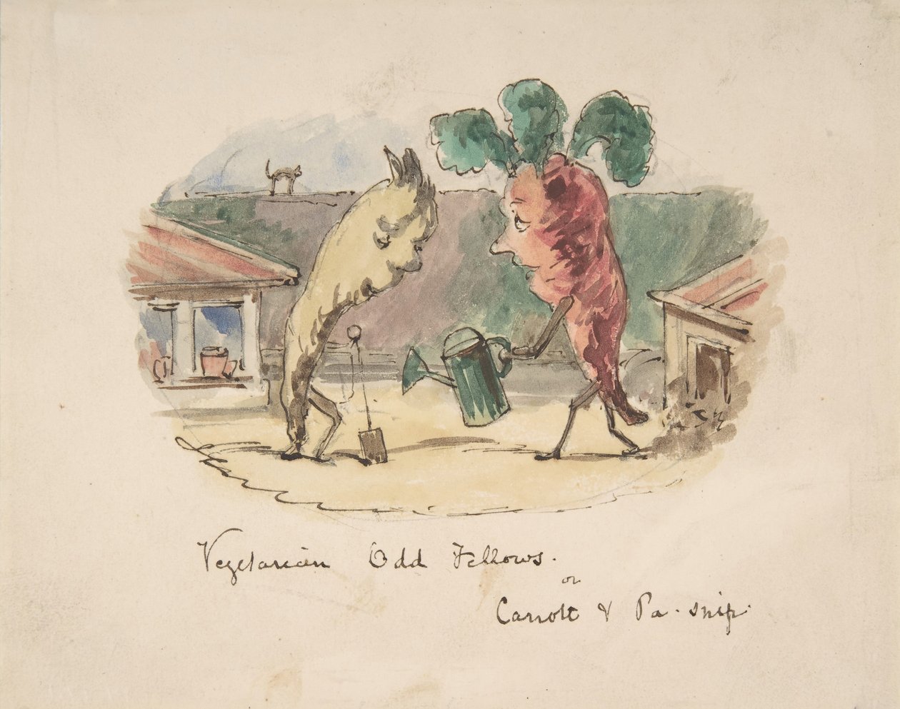 Vegetarisk Odd Fellows: eller, Carrott og Pa-Snip, 1837-64. af John Leech