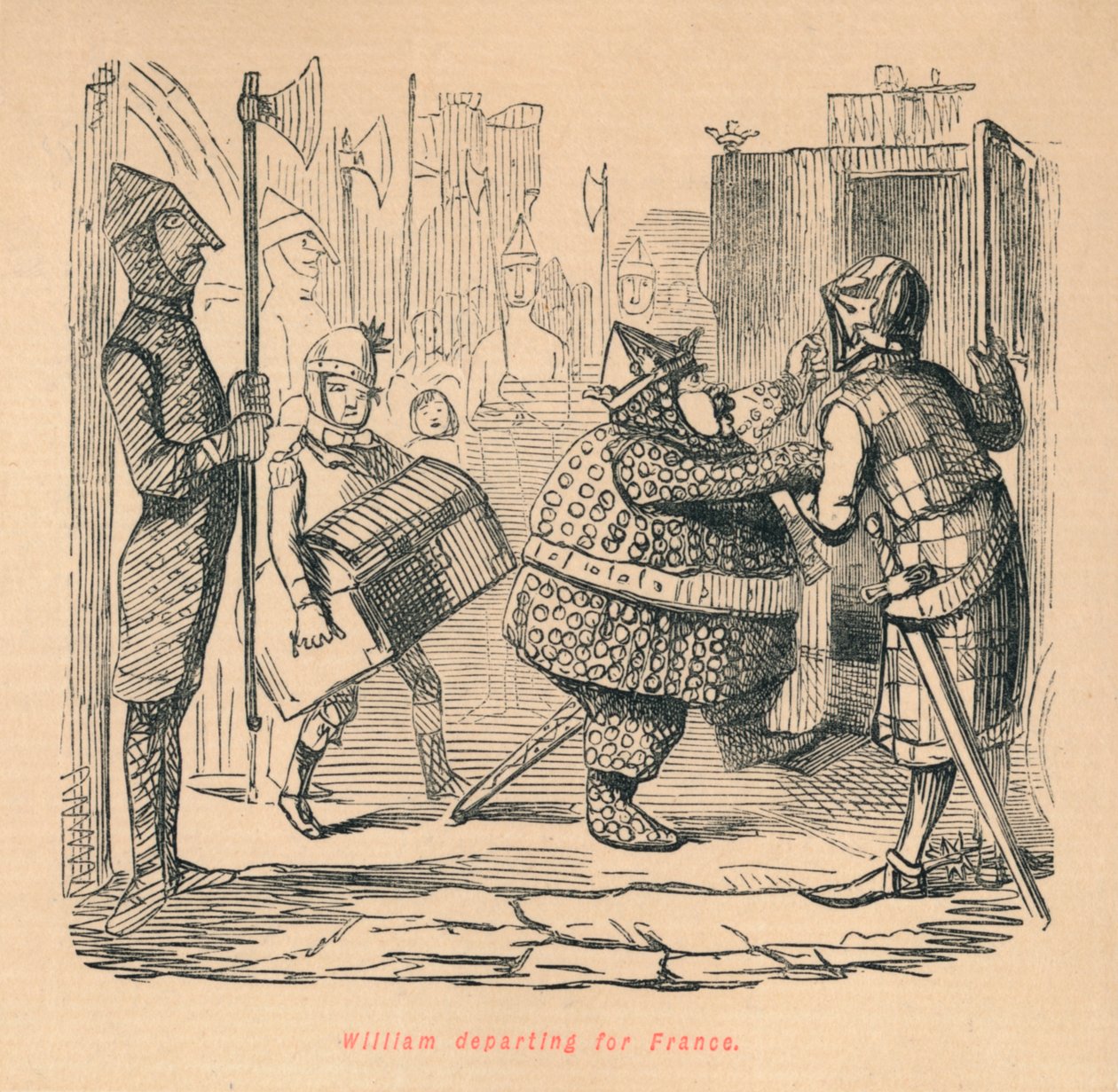 William rejser til Frankrig, c1860, c1860 af John Leech