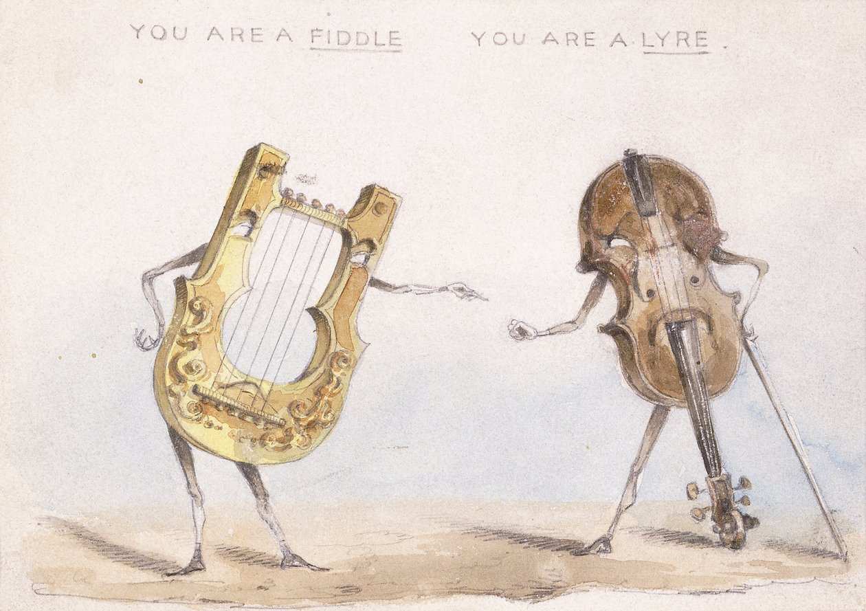 Du er en Violin, Du er en Lyre, efter 1864 af John Leech