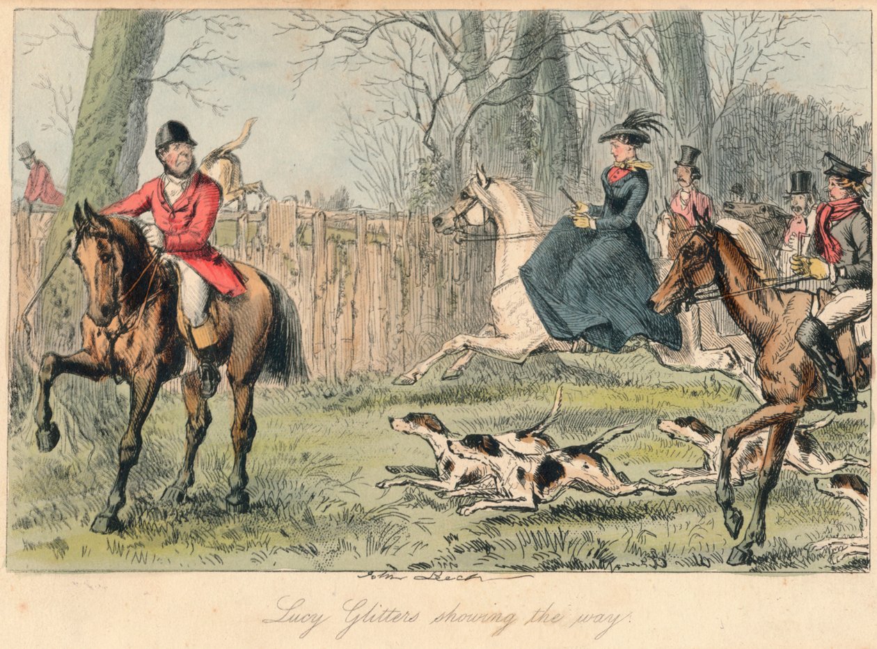 Lucy Glitters viser vejen, 1865. Kunstnere: John Leech, Hablot Knight Browne. af John Leech and Hablot Knight Browne