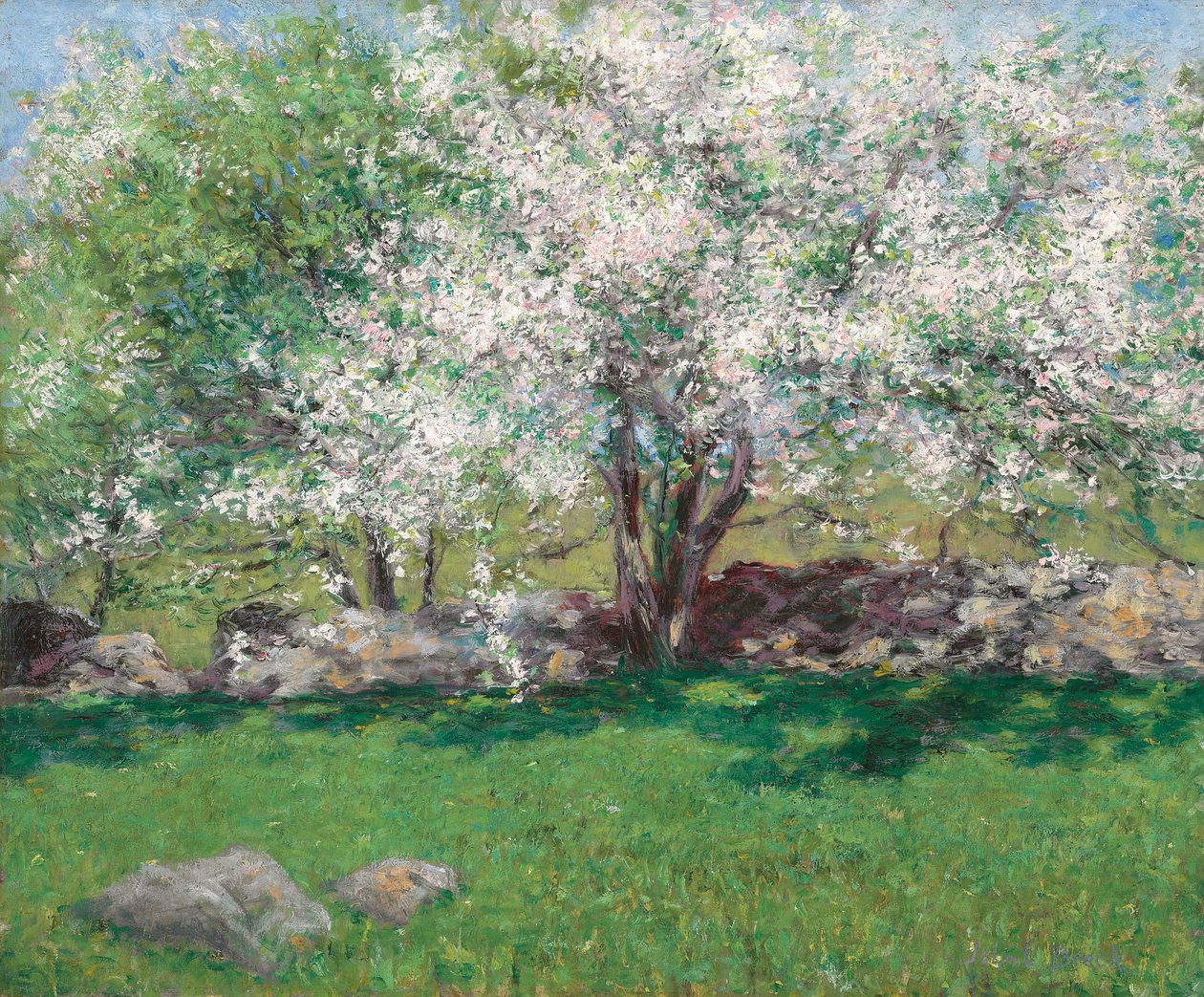 Æbletræer, ca. 1889 af John Leslie Breck