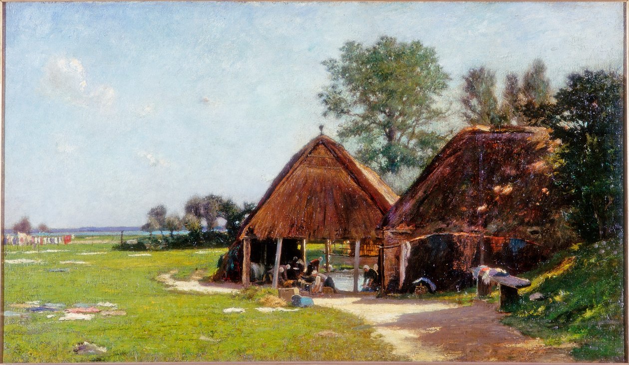 Vaskeplads, Normandiet, ca.1918 af John Leslie Thomson