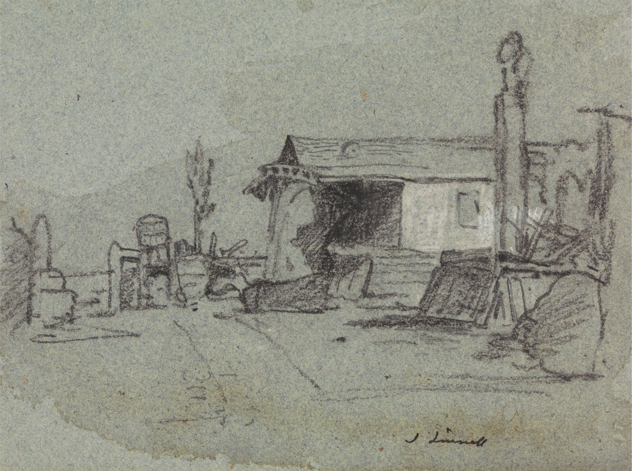 En scene i Edgware Road, London af John Linnell